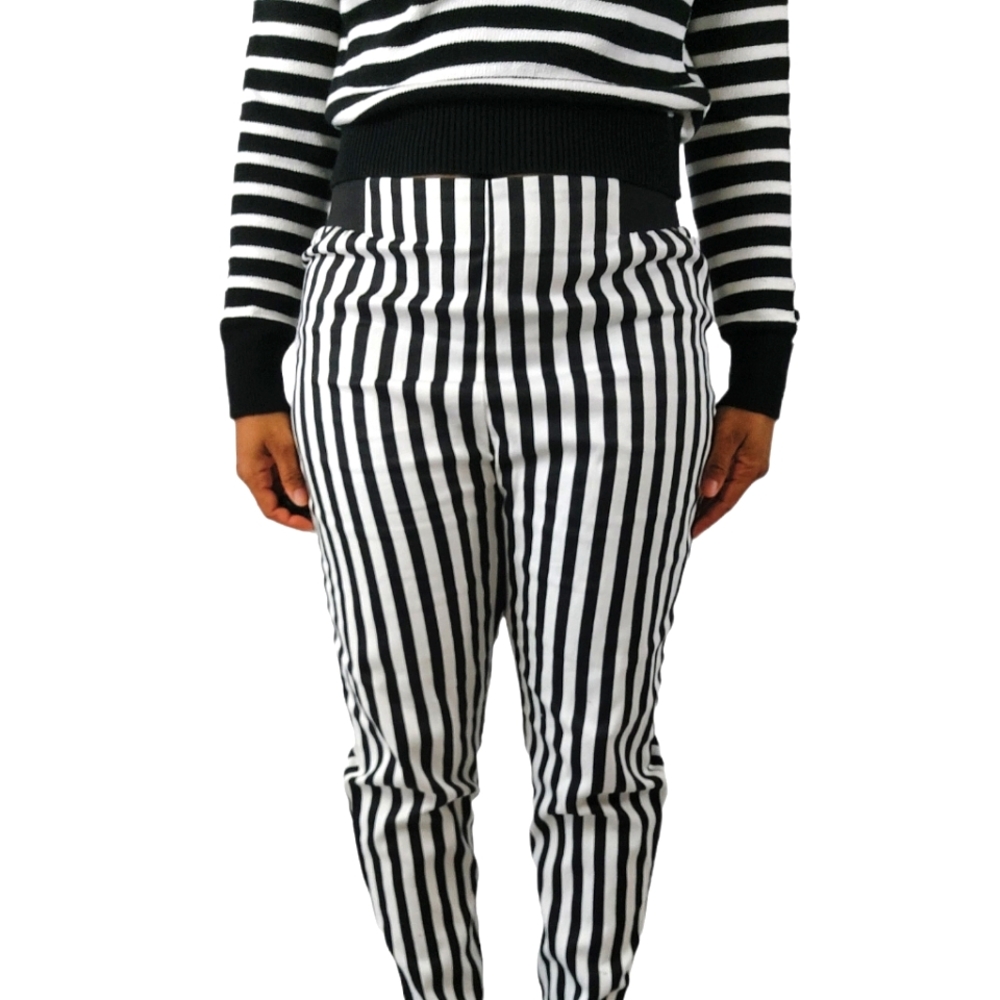 By Junkfood Black & White Strip Pants - Picture 6 of 11